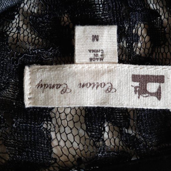 Cotton Candy Sheer Black Lace tank top Dressy Med - Picture 3 of 6